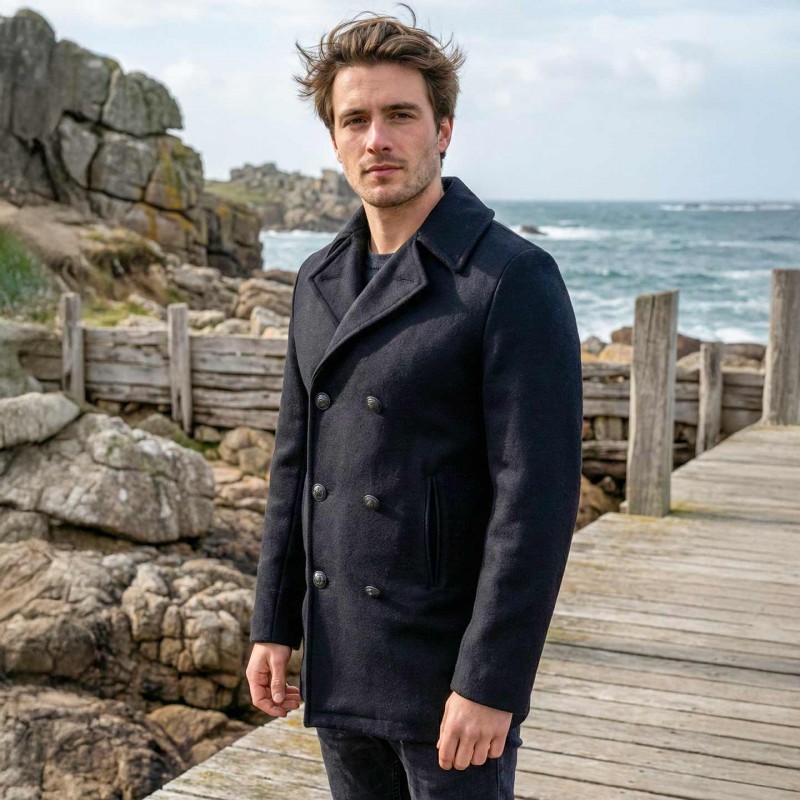 Le caban breton accessibles en laine classique Grand largue Brandily